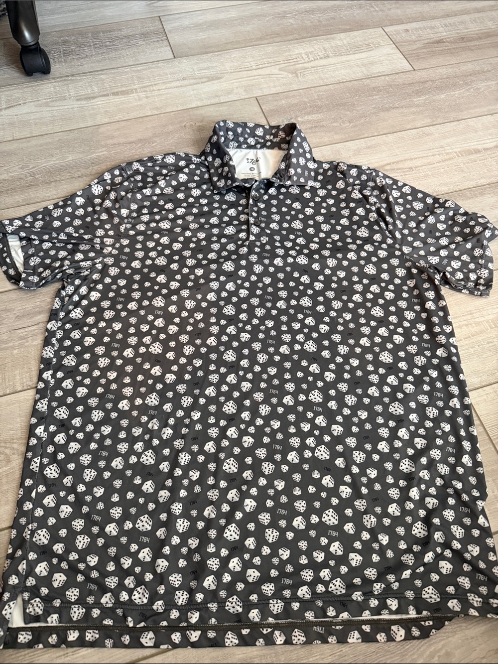 1764 Grey Golf Shirt with Dice